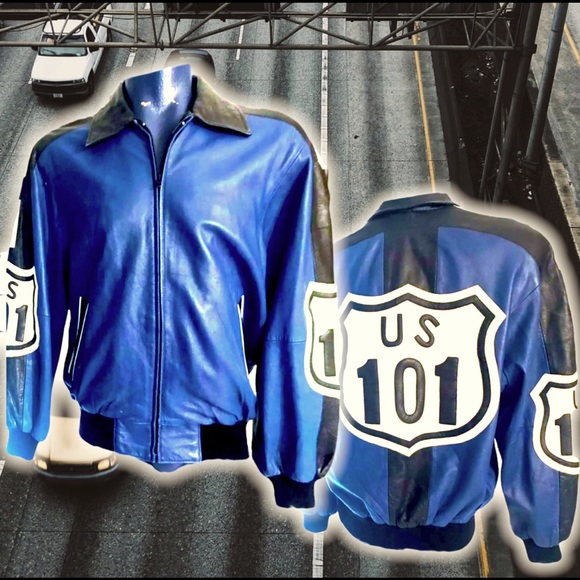 💎Vintage💎 Michael Hoban 🔵 interstate 🛣 101 HOBO Leather 🧥 - Picture 1 of 7